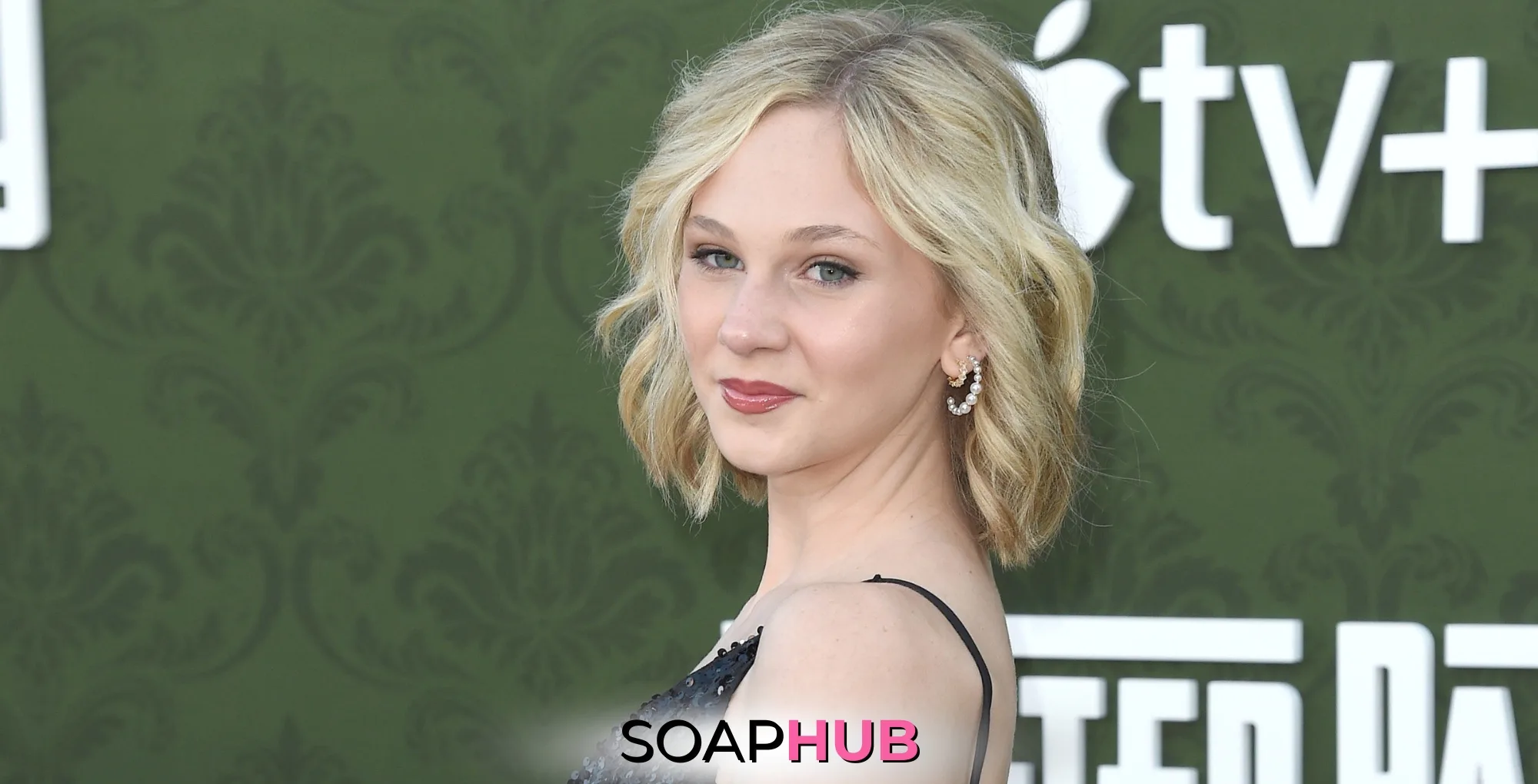 Young and the Restless Lily Brooks O'Briant with the Soap Hub logo.