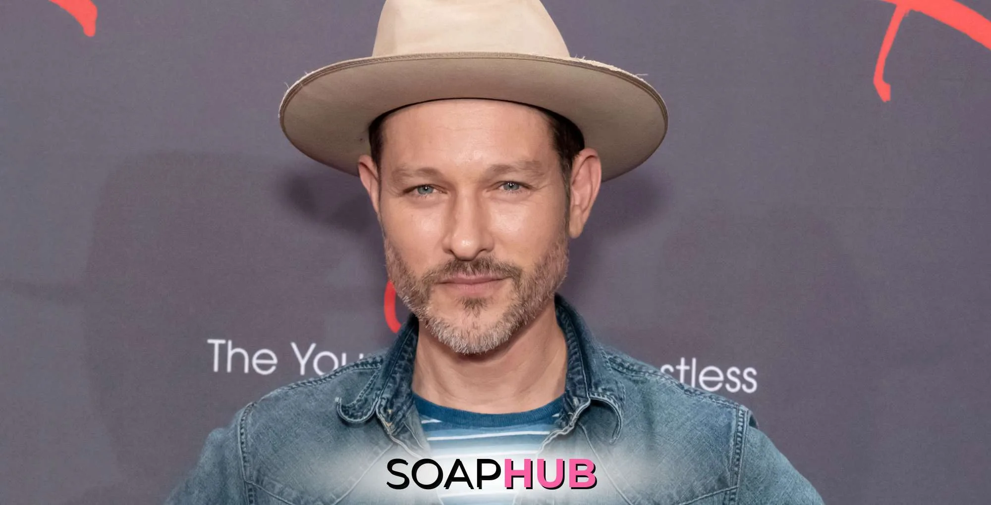 Young and the Restless' Michael Graziadei with the Soap Hub logo.