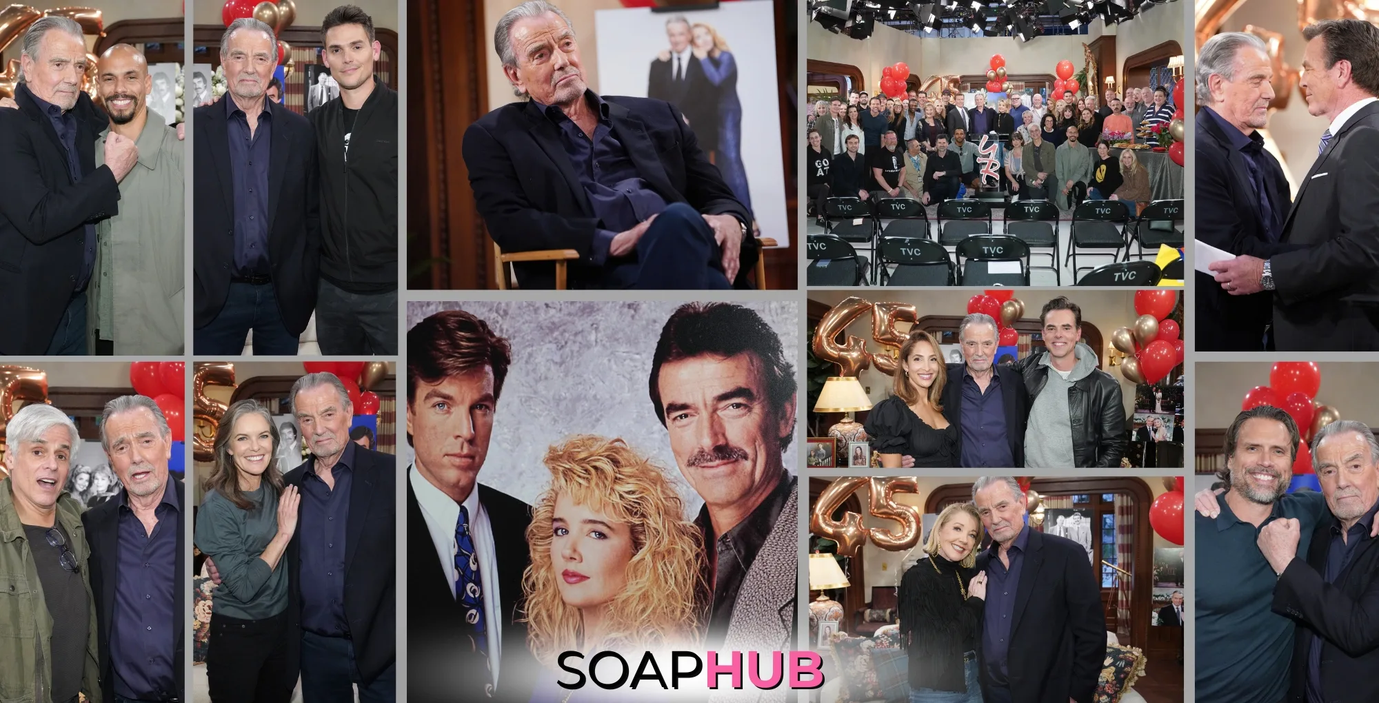 Young and the Restless collage of Eric Braeden with the Soap Hub logo.