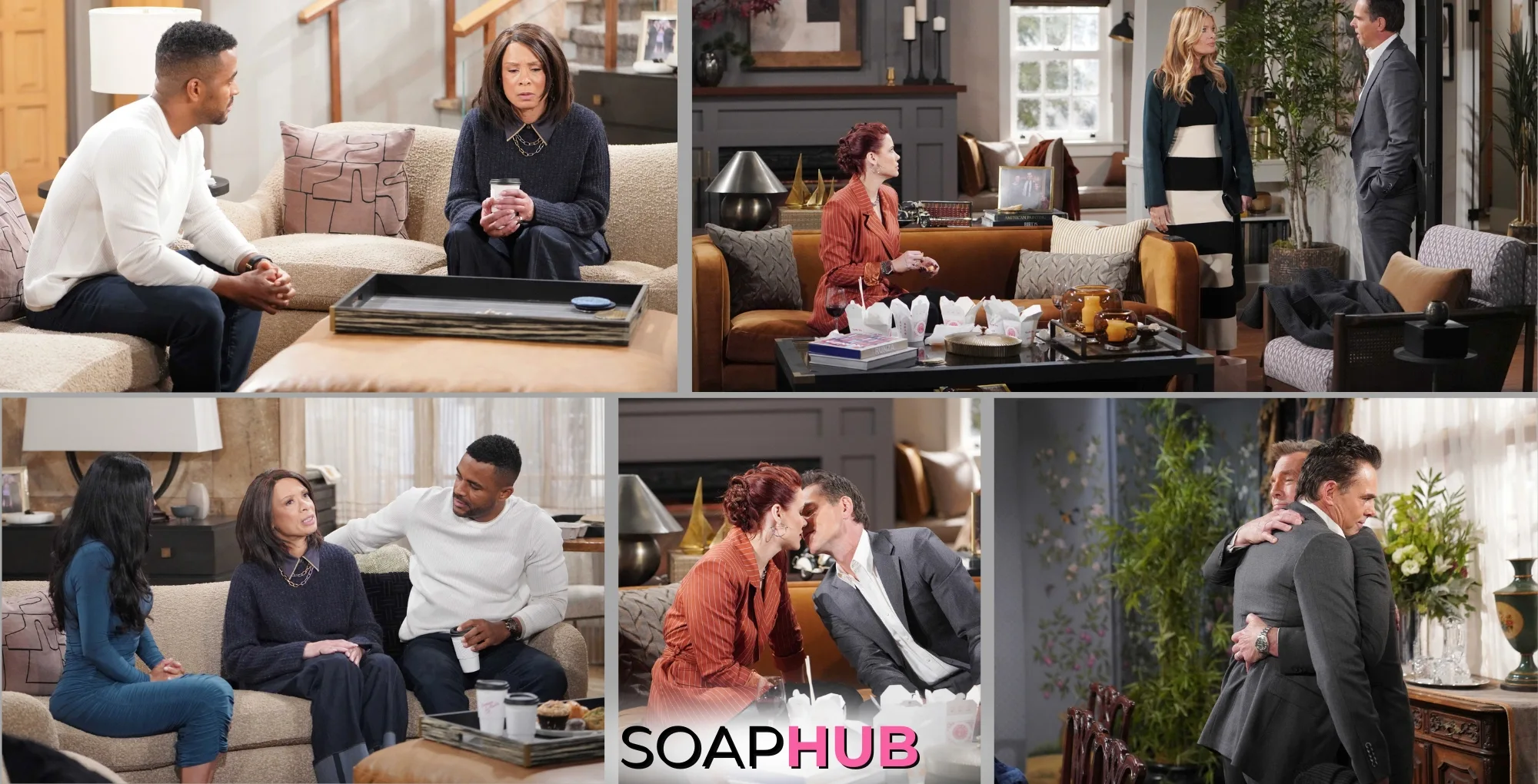 Young and the Restless Spoilers Preview February 4 collage with the Soap Hub logo.