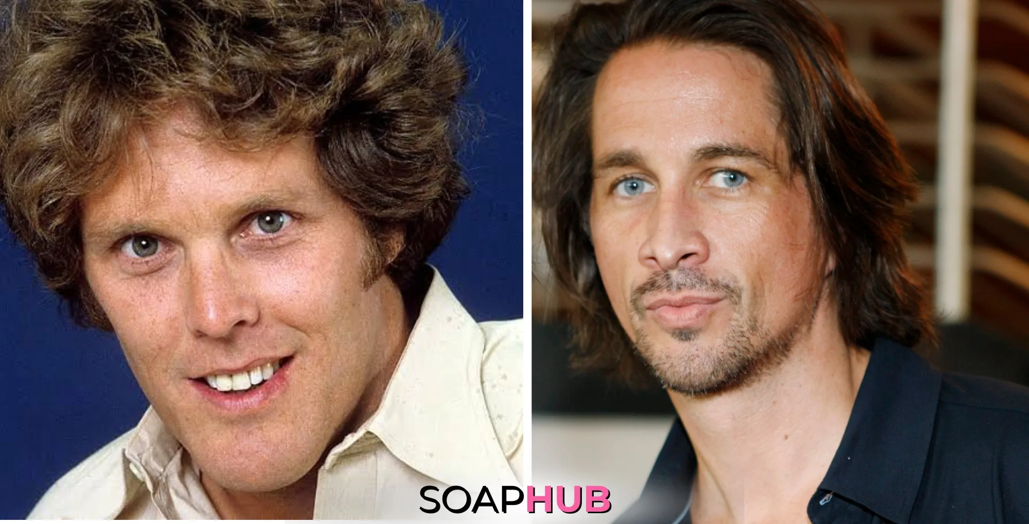 Wings Hauser and General Hospital alum Michael Easton with the Soap Hub logo across the bottom.