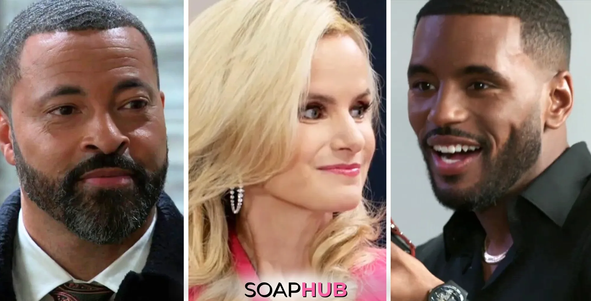 Weekly Beyond The Gates What To Watch Storylines March 31-April 4: Bill, Vanessa, Andre, with the Soap Hub logo.