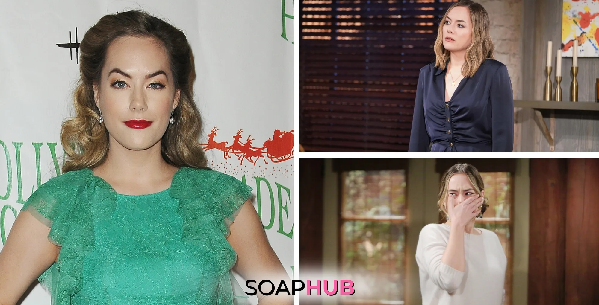 Bold and the Beautiful Annika Noelle embraces Hope's delulu era with the Soap Hub logo.