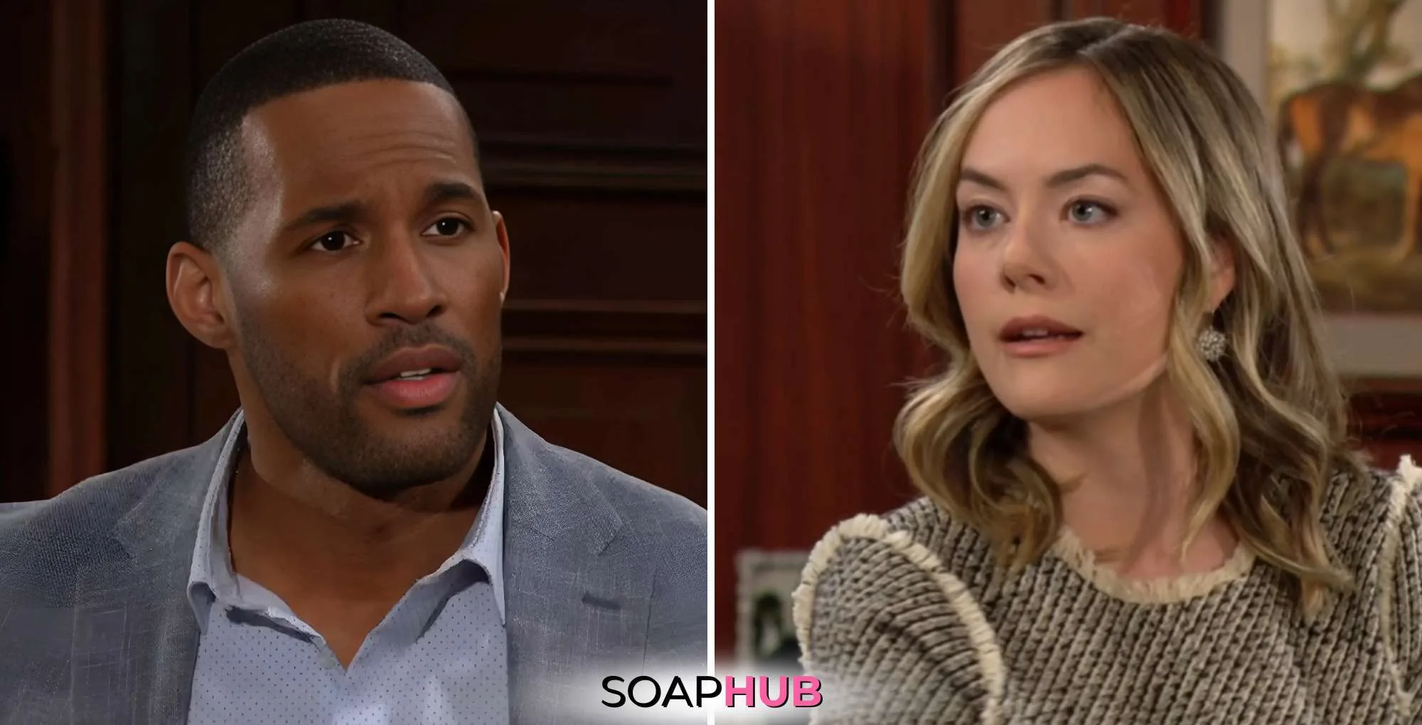 Bold and the Beautiful Recap March 5: Carter and Hope with the Soap Hub logo.