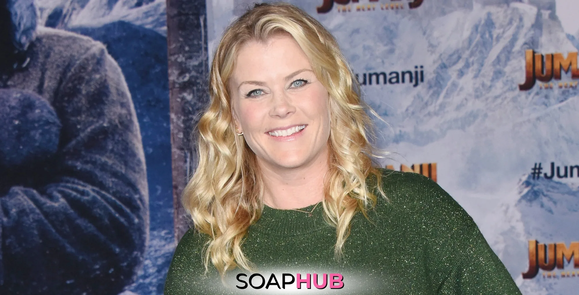 Days of Our Lives' Alison Sweeney with the Soap Hub logo across the bottom.