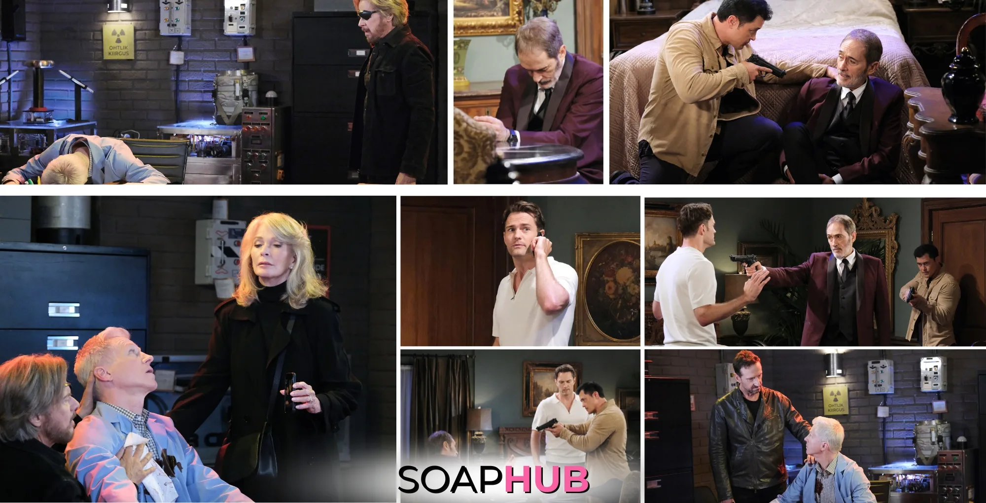 Days of our Lives spoiler photos for the March 31, 2025 episode with the Soap Hub logo across the bottom.