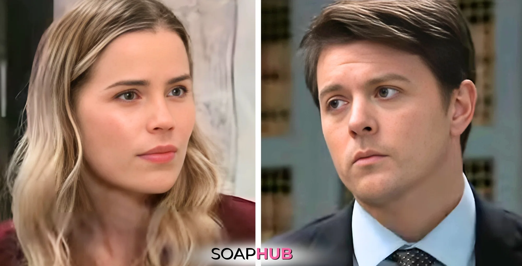 General Hospital Sasha and Michael with the Soap Hub logo