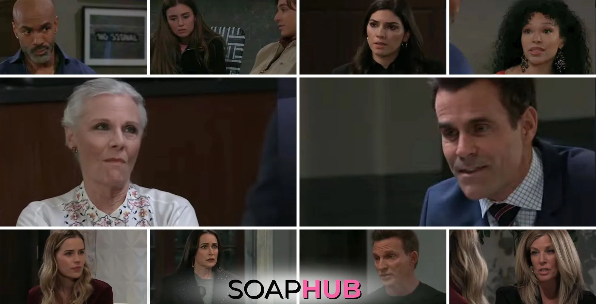 The cast of General Hospital with the Soap Hub logo across the bottom.