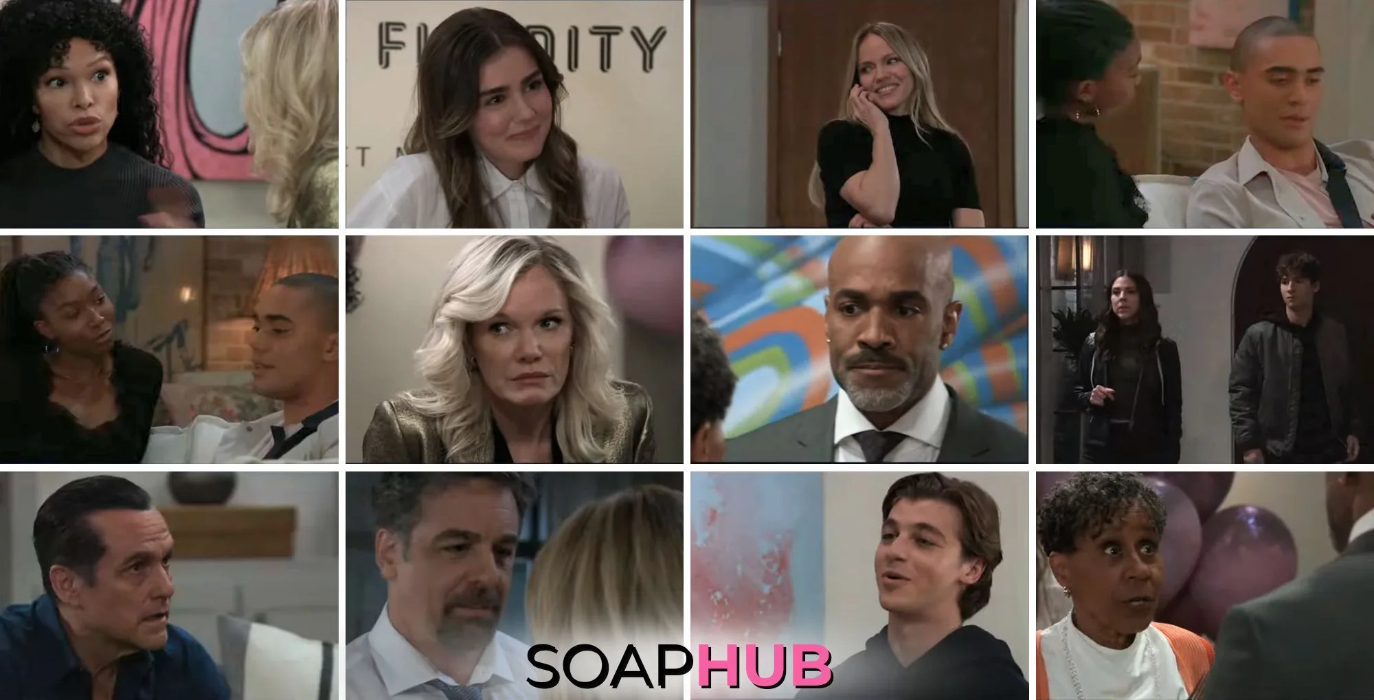 The cast of General Hospital with the Soap Hub logo across the bottom.