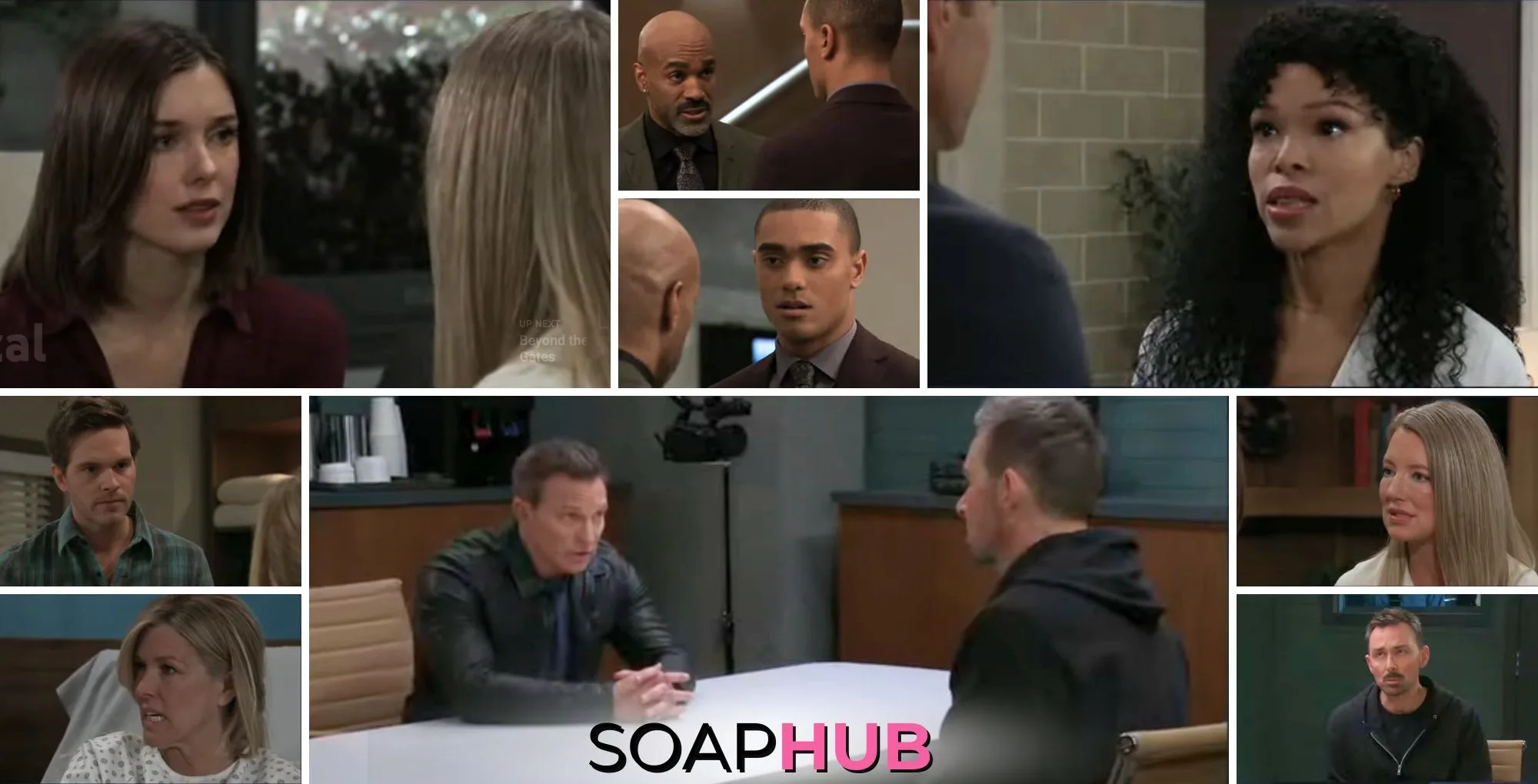 The cast of General Hospital with the Soap Hub logo across the bottom.