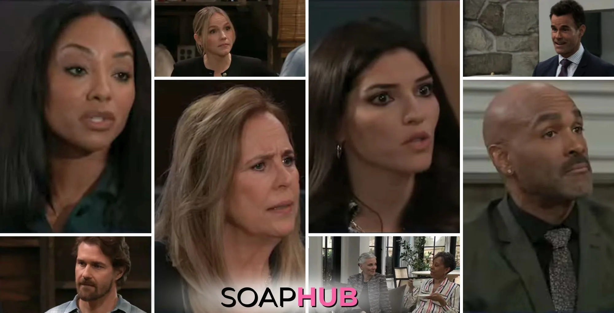 The cast of General Hospital with the Soap Hub logo across the bottom.