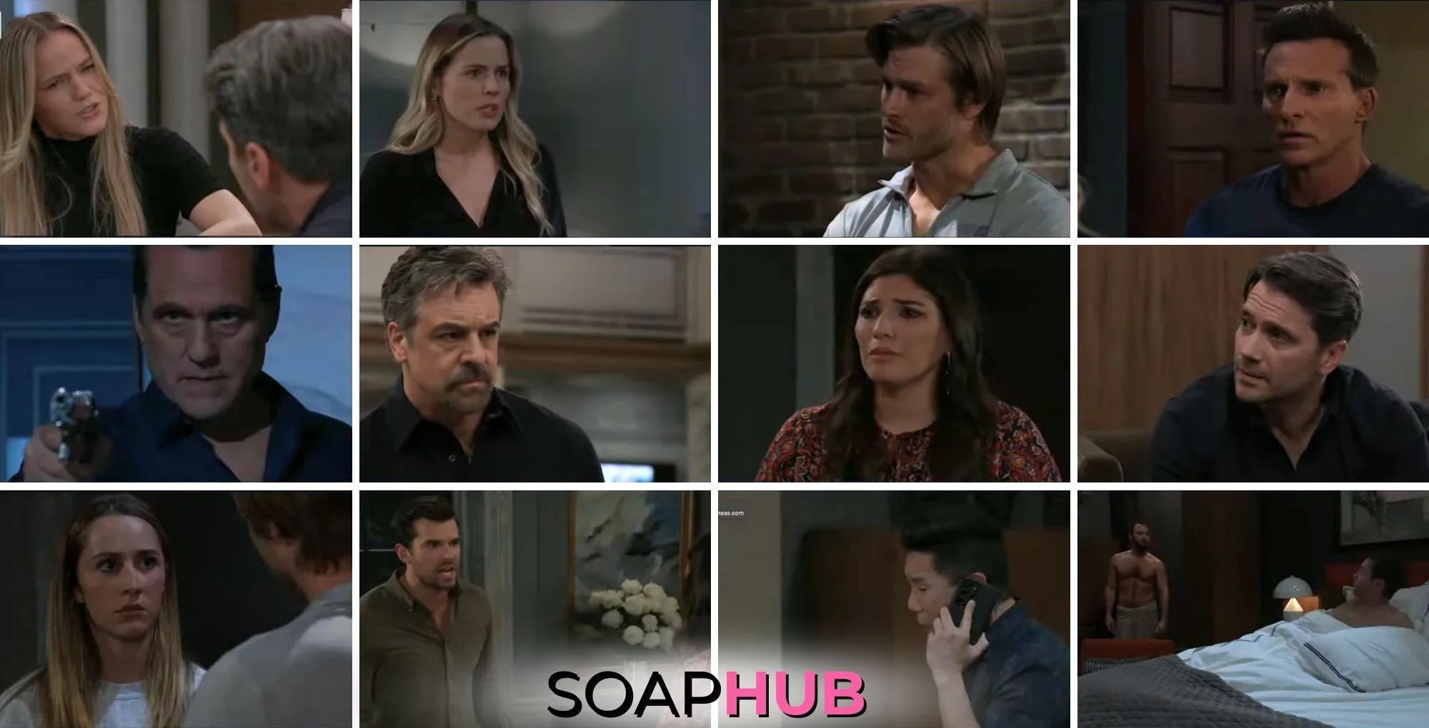 The cast of General Hospital with the Soap Hub logo across the bottom.