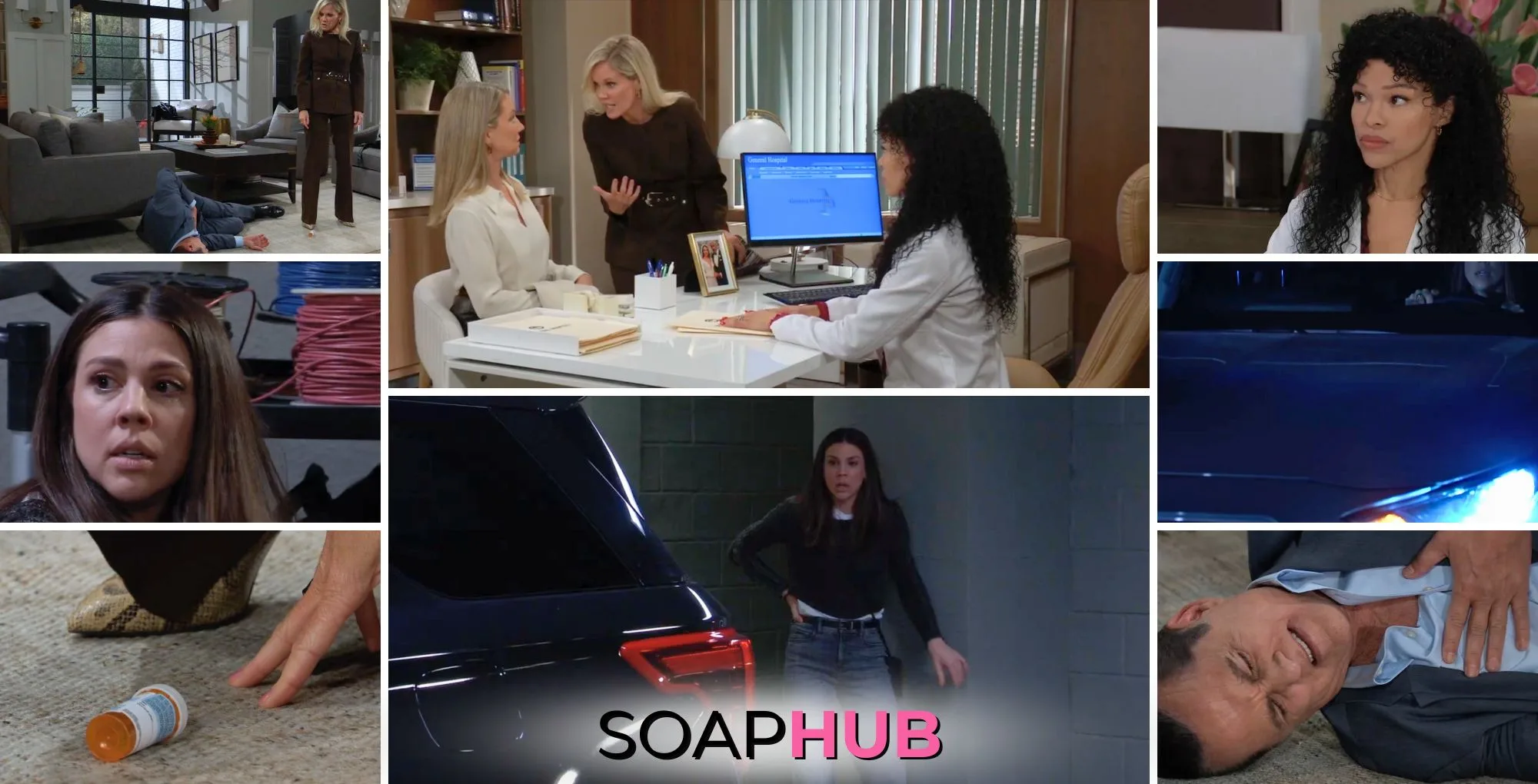 General Hospital spoilers preview collage for the week of March 24, 2025, with the Soap Hub logo