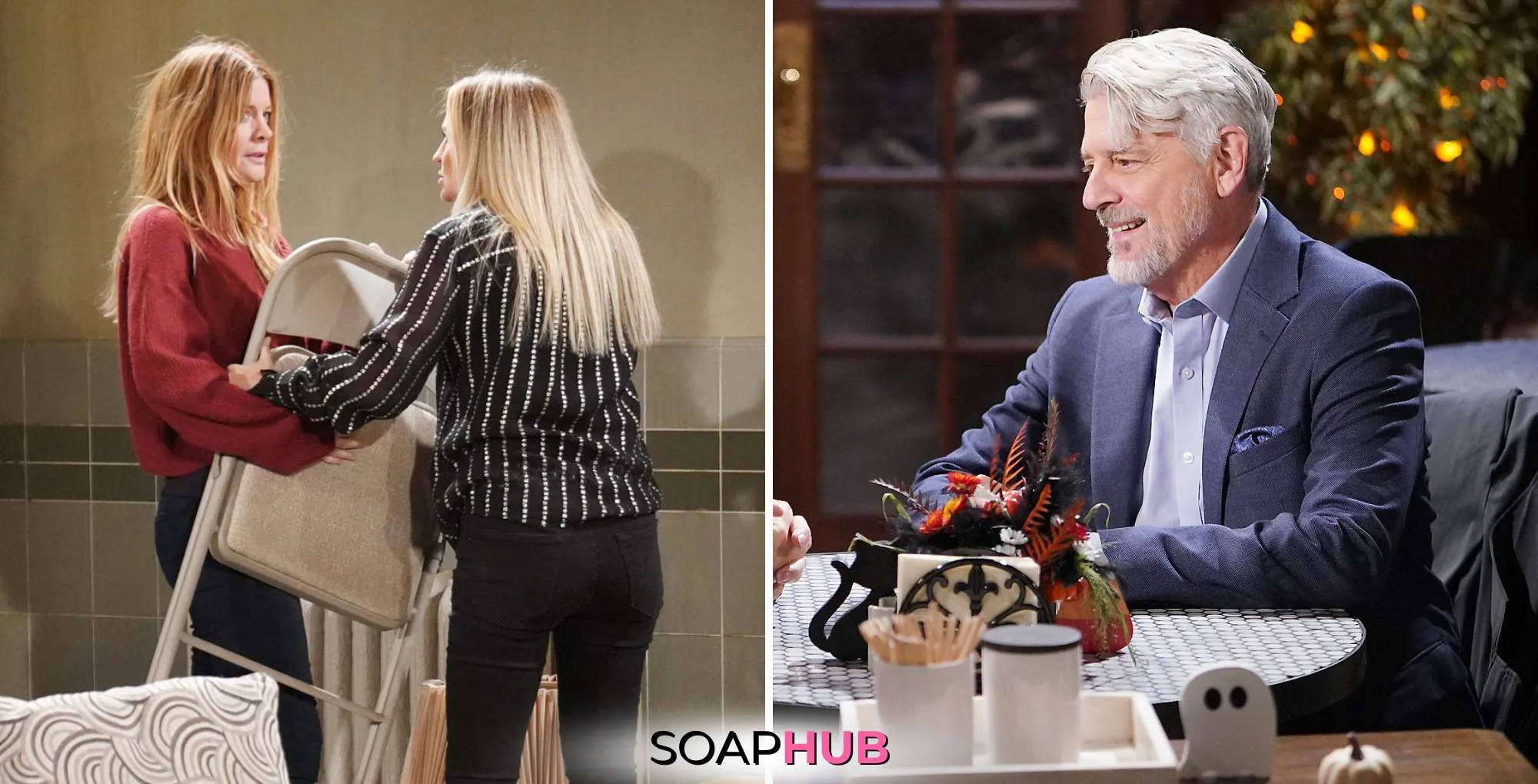 Weekly Young and the Restless Recap March 10 - 14: Alan, Sharon, Phyllis with the SoapHub logo.