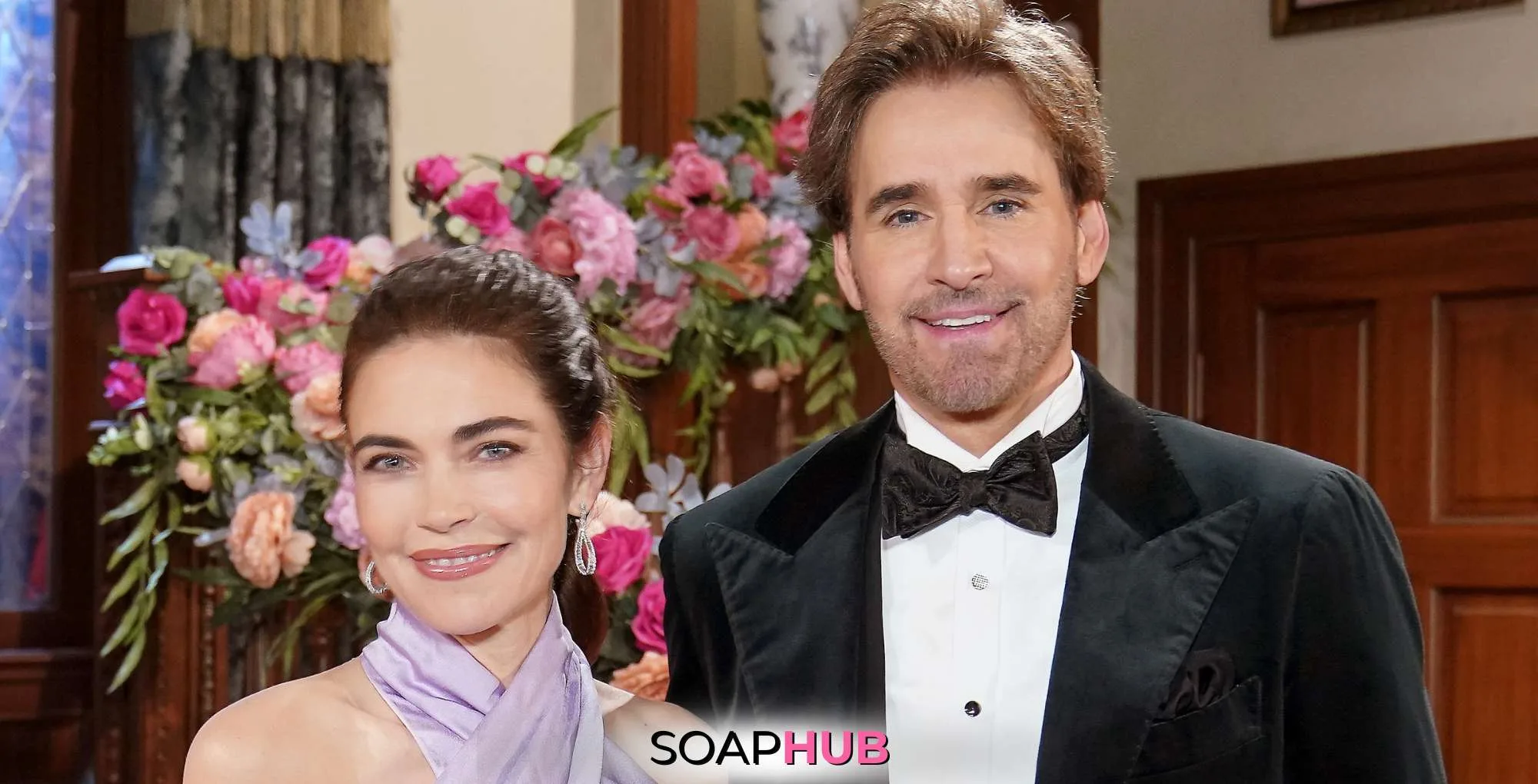 Young and the Restless Victoria and Cole with the Soap Hub logo.