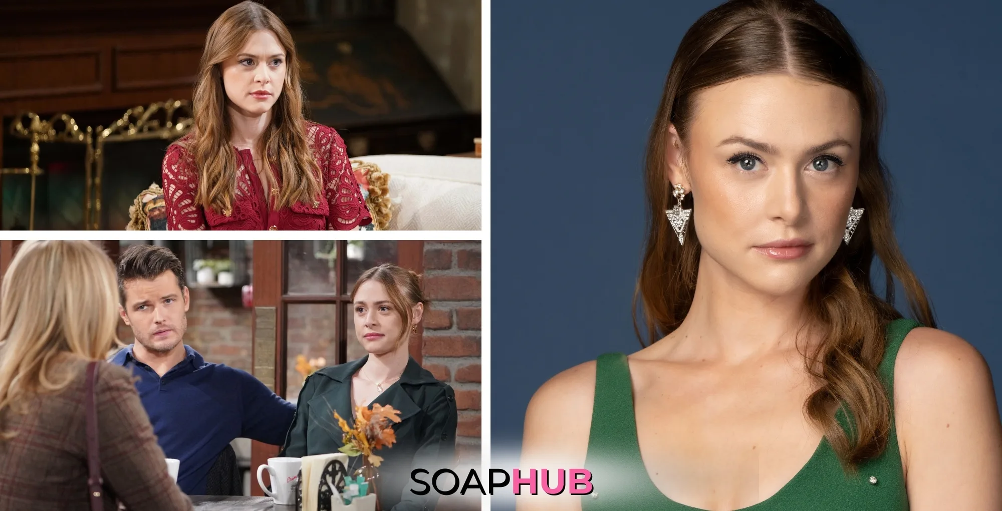Collage for The Young and the Restless Performer of the Month for February 2025, Hayley Erin, with Soap Hub logo