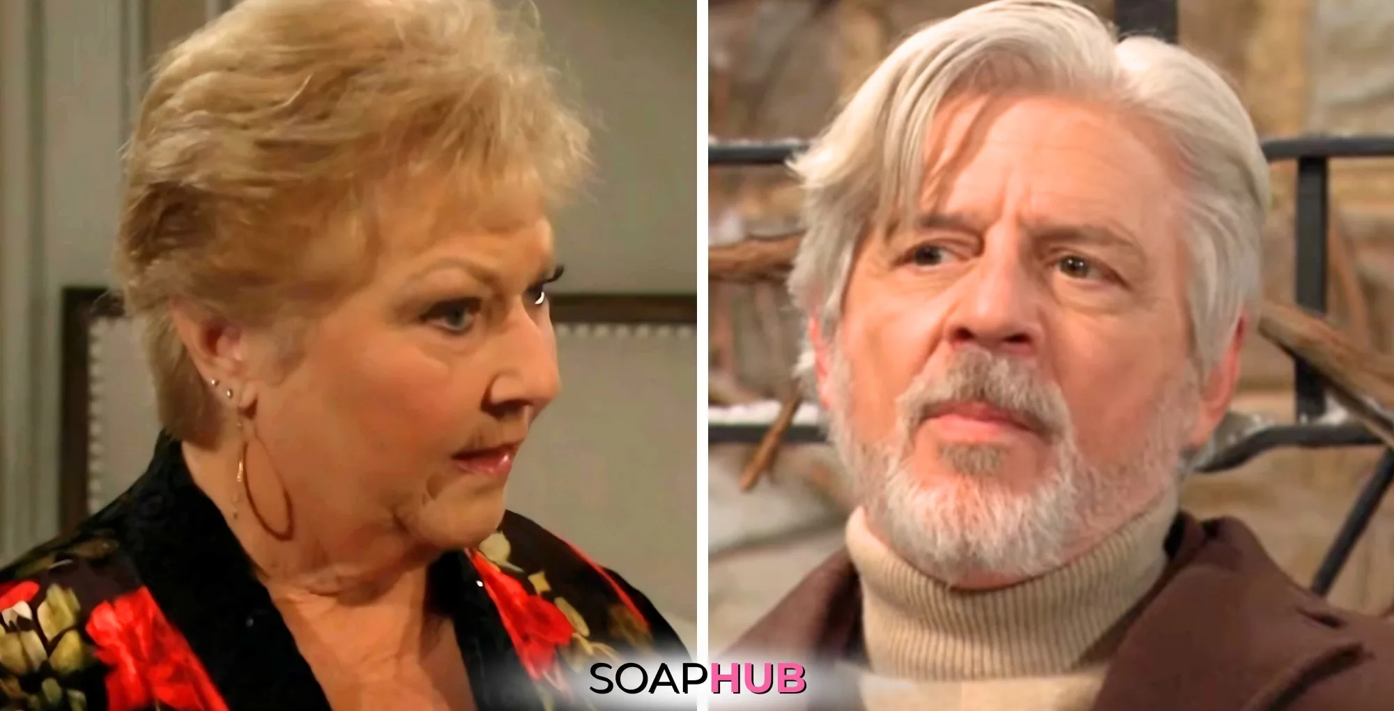 Young and the Restless Spoilers March 17: Alan and Traci with the SoapHub logo.