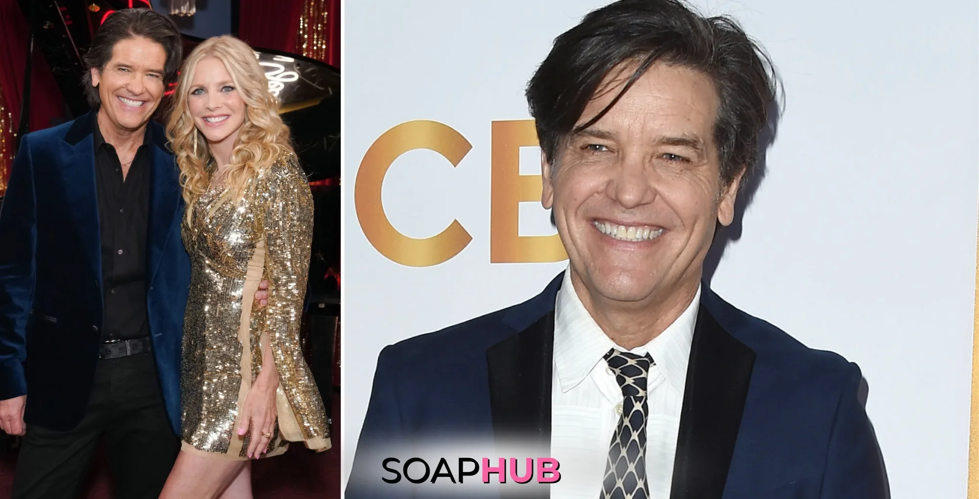 The Young and the Restless characters Danny and Christine, and actor Michael Damian; with the Soap Hub logo.
