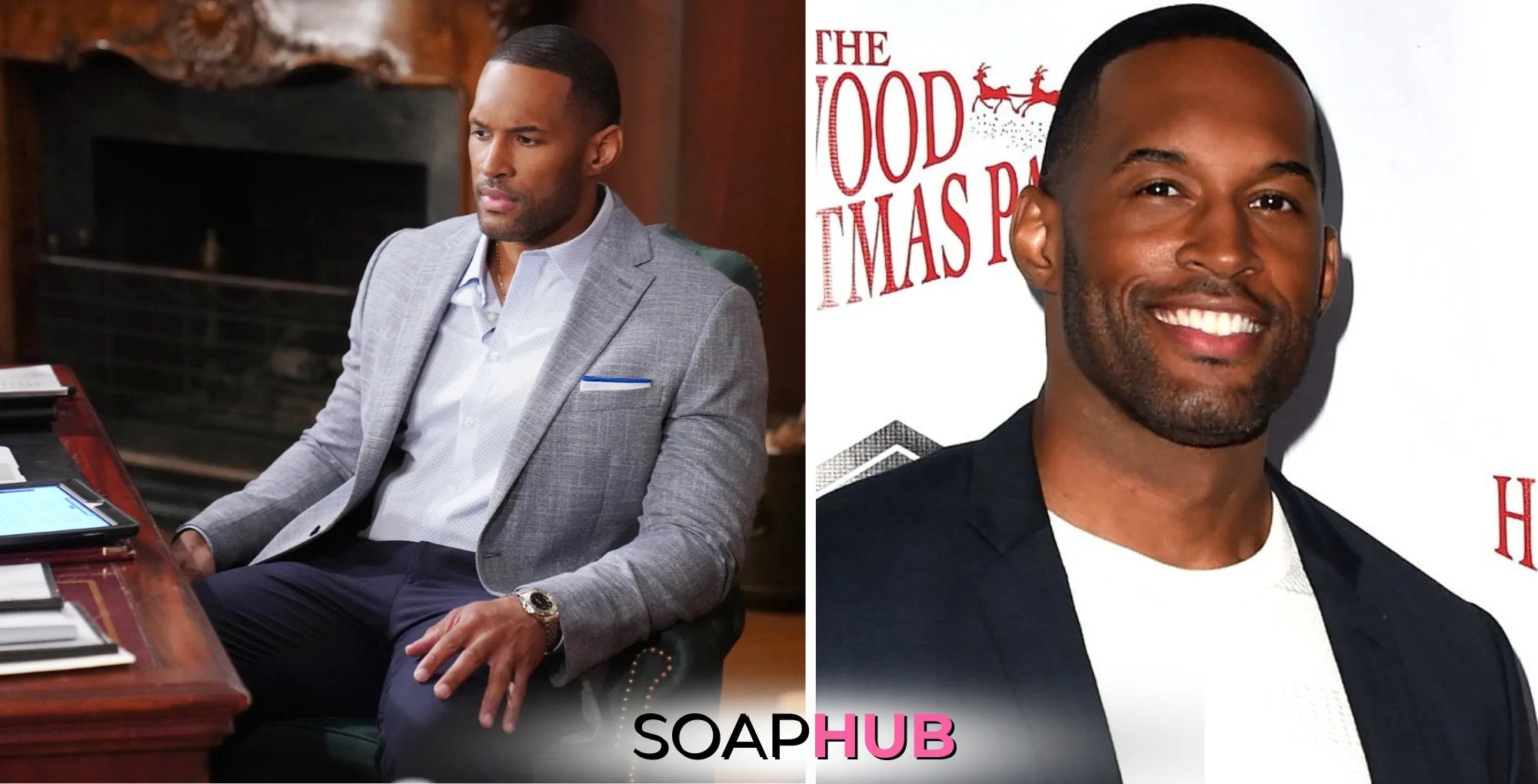 Bold and the Beautiful's Lawrence Saint-Victor defends Carter with the Soap Hub logo.