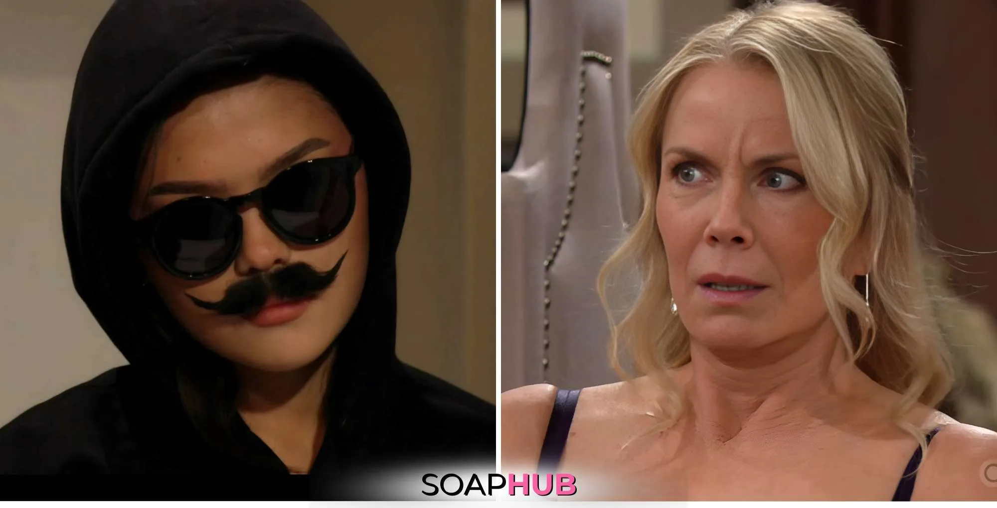 The Bold and the Beautiful Recap April 11: Brooke & Luna with the SoapHub logo.