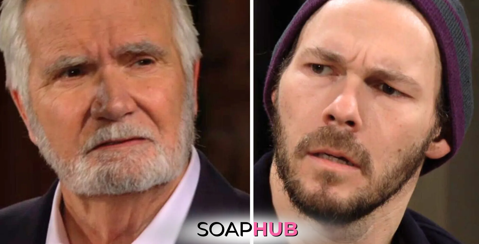 Bold and the Beautiful April 22 Eric and Liam with the Soap Hub logo.