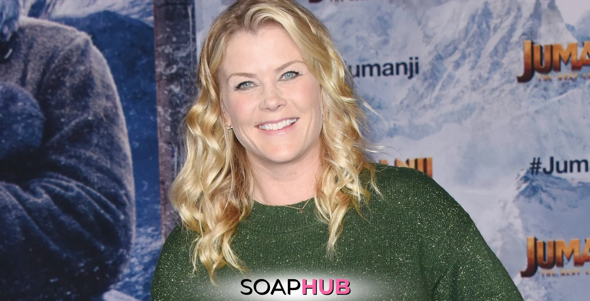 Days of Our Lives' Alison Sweeney with the Soap Hub logo across the bottom.