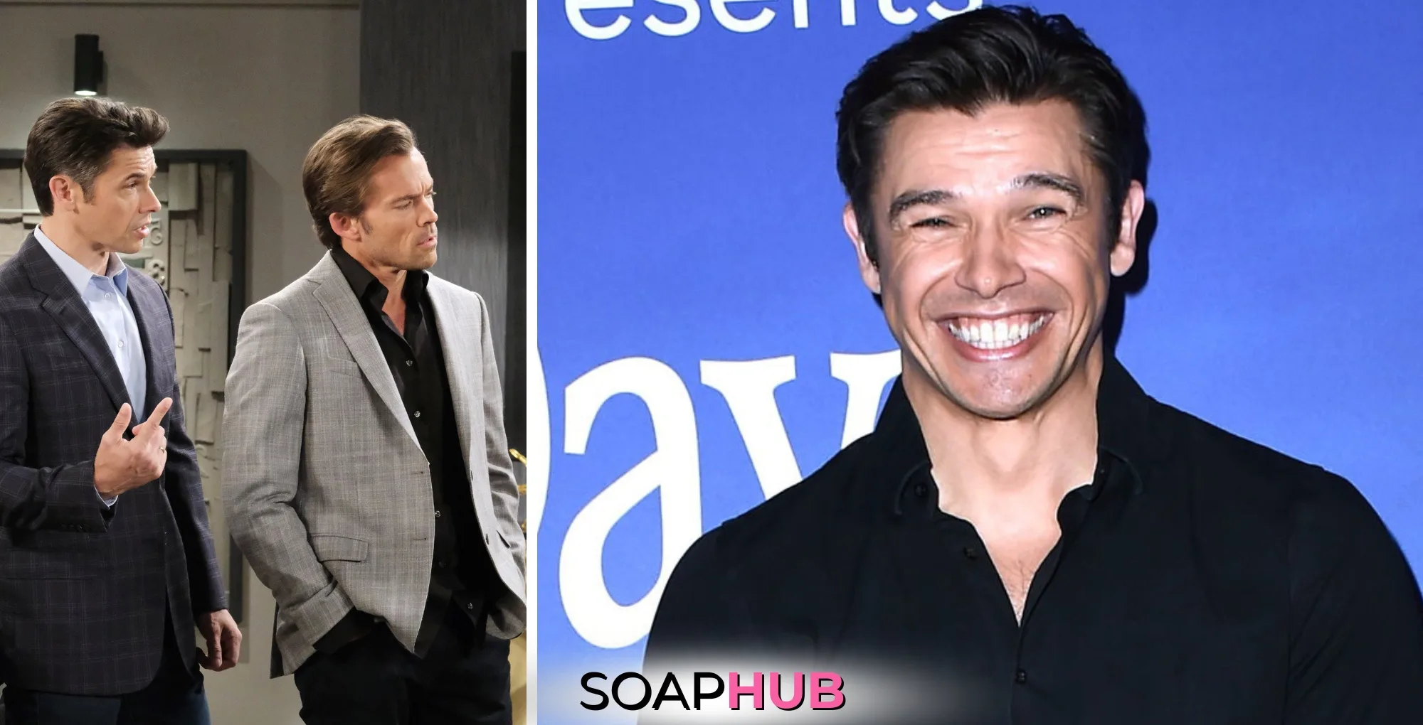 Days of Our Lives' Xander and Philip with the Soap Hub logo across the bottom.