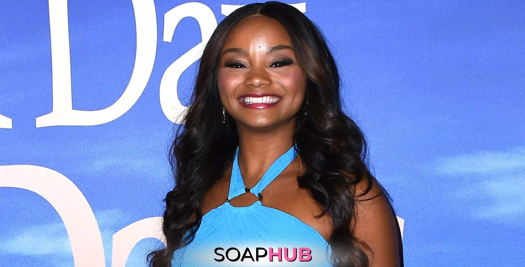Days of Our Lives' Raven Bowens with the Soap Hub logo across the bottom.