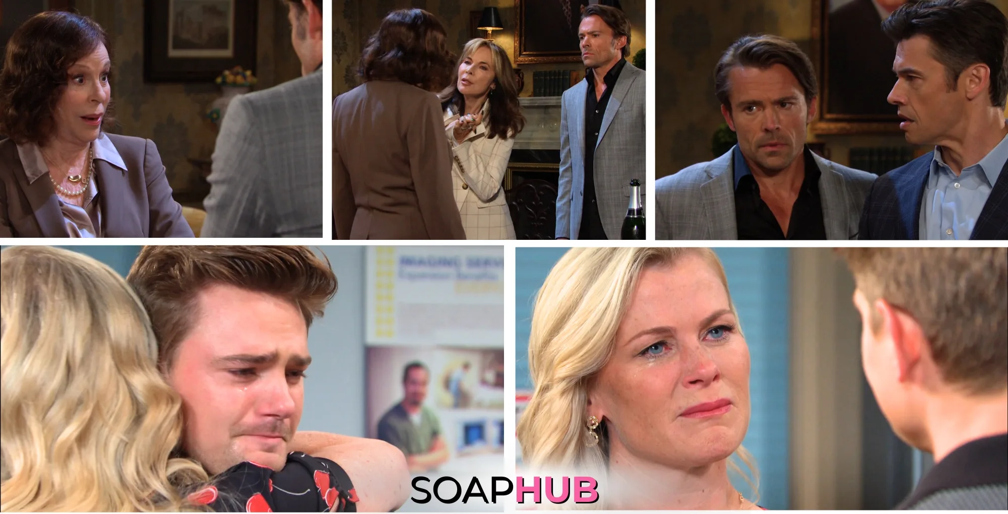 Collage of the Friday, April 11 episode of Days of Our Lives, with the soap hub logo