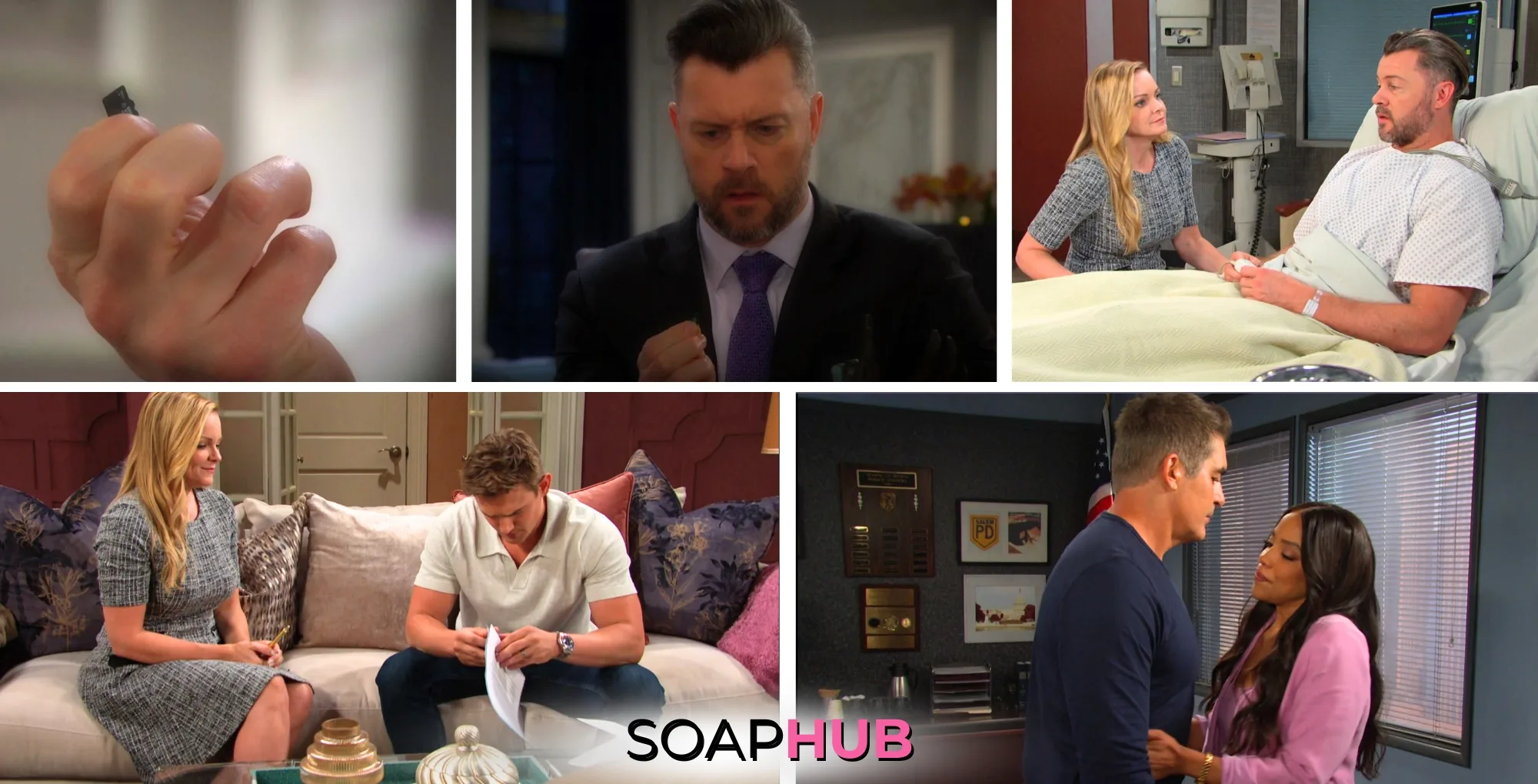 Collage of. the Friday, April 25 episode of Days of Our Lives, with the Soap Hub logo