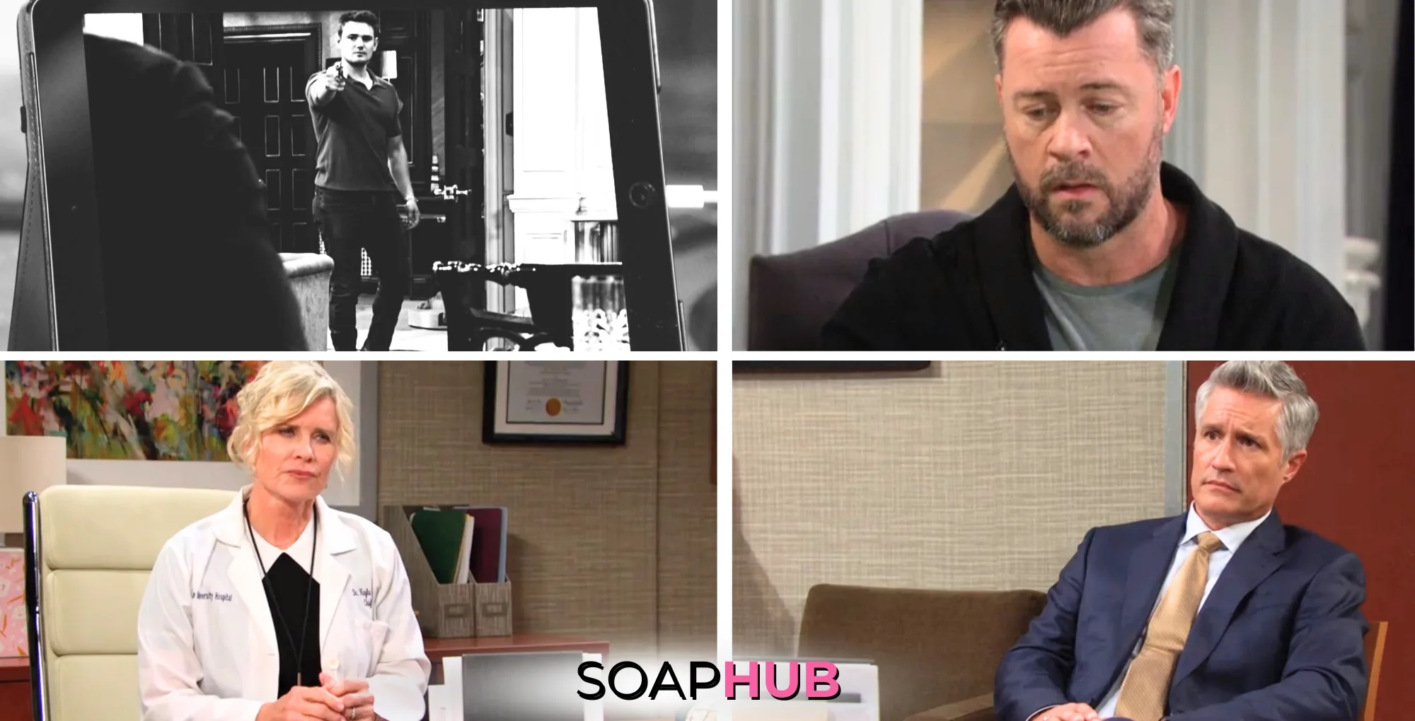 Collage of the Wednesday, April 30 episode of Days of Our Lives with the Soap Hub logo.