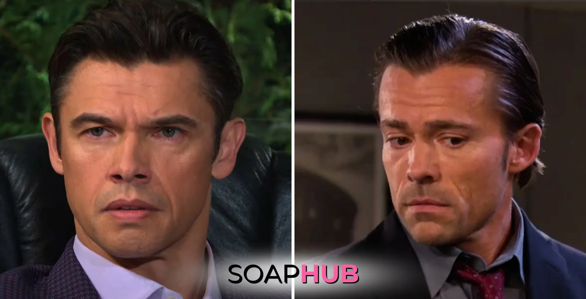 Days of our Lives Spoilers April 18 Xander and Philip, with the Soap Hub logo.