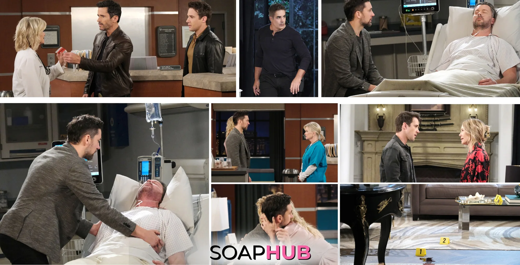 Days of our Lives spoiler photos for the April 4, 2025 episode with the Soap Hub logo across the bottom.