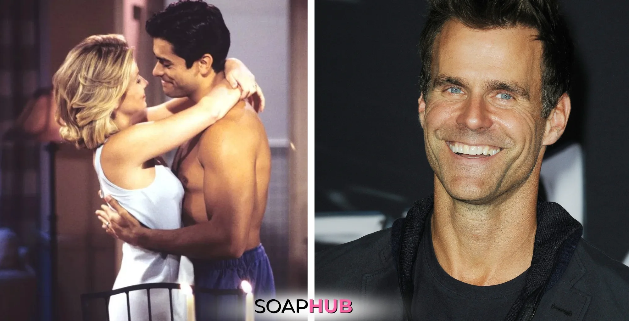 General Hospital Cameron Mathison and AMC's Hayley and Matteo with the Soap Hub logo.