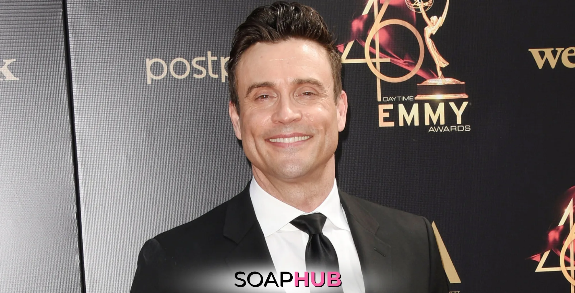 General Hospital's Daniel Goddard with the Soap Hub logo across the bottom.