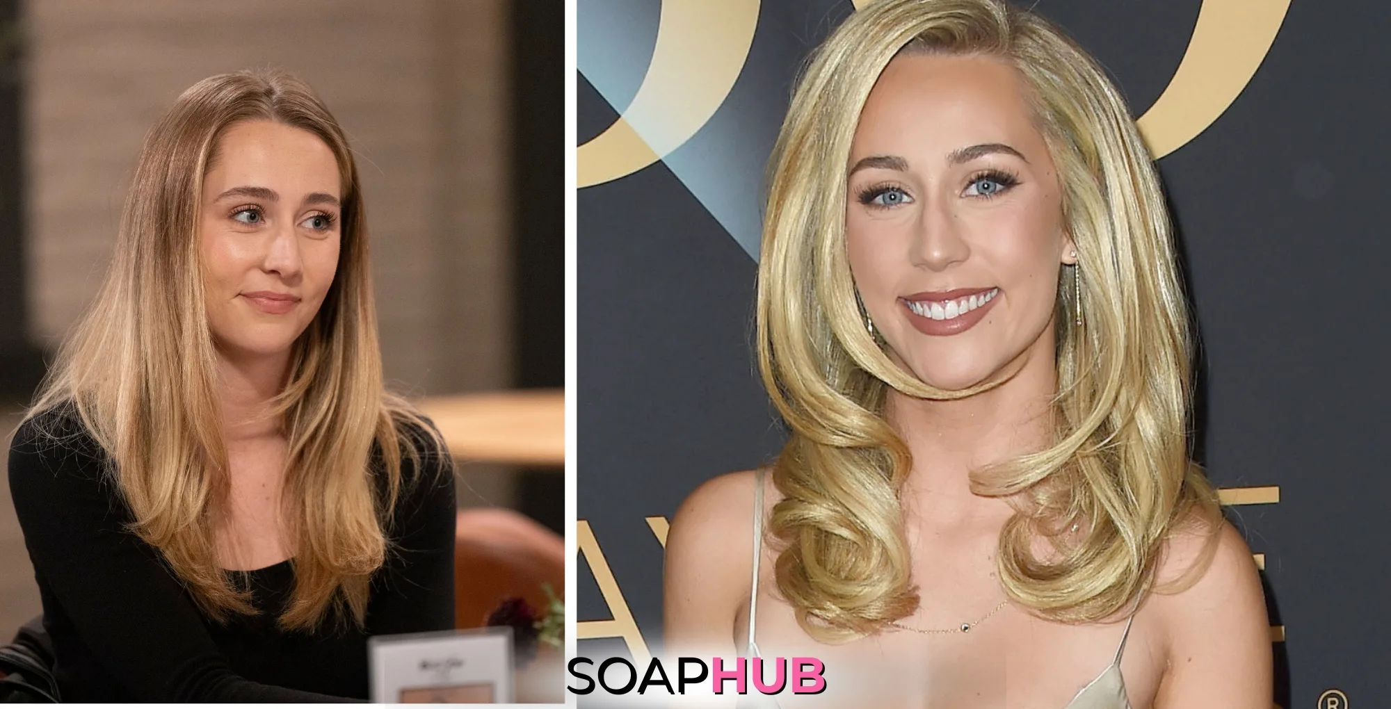 General Hospital's Eden McCoy with the Soap Hub logo across the bottom.