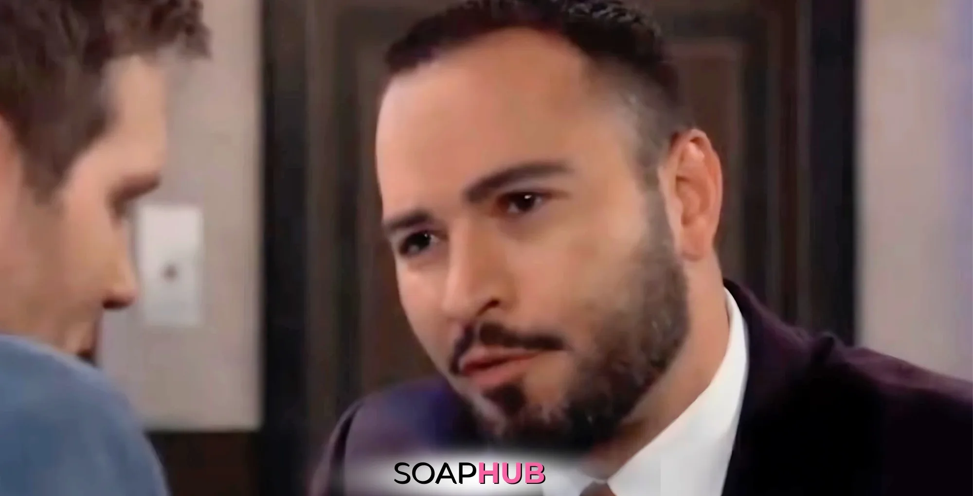 Marco on the April 3, 2025 episode of General Hospital with the Soap Hub logo across the bottom.