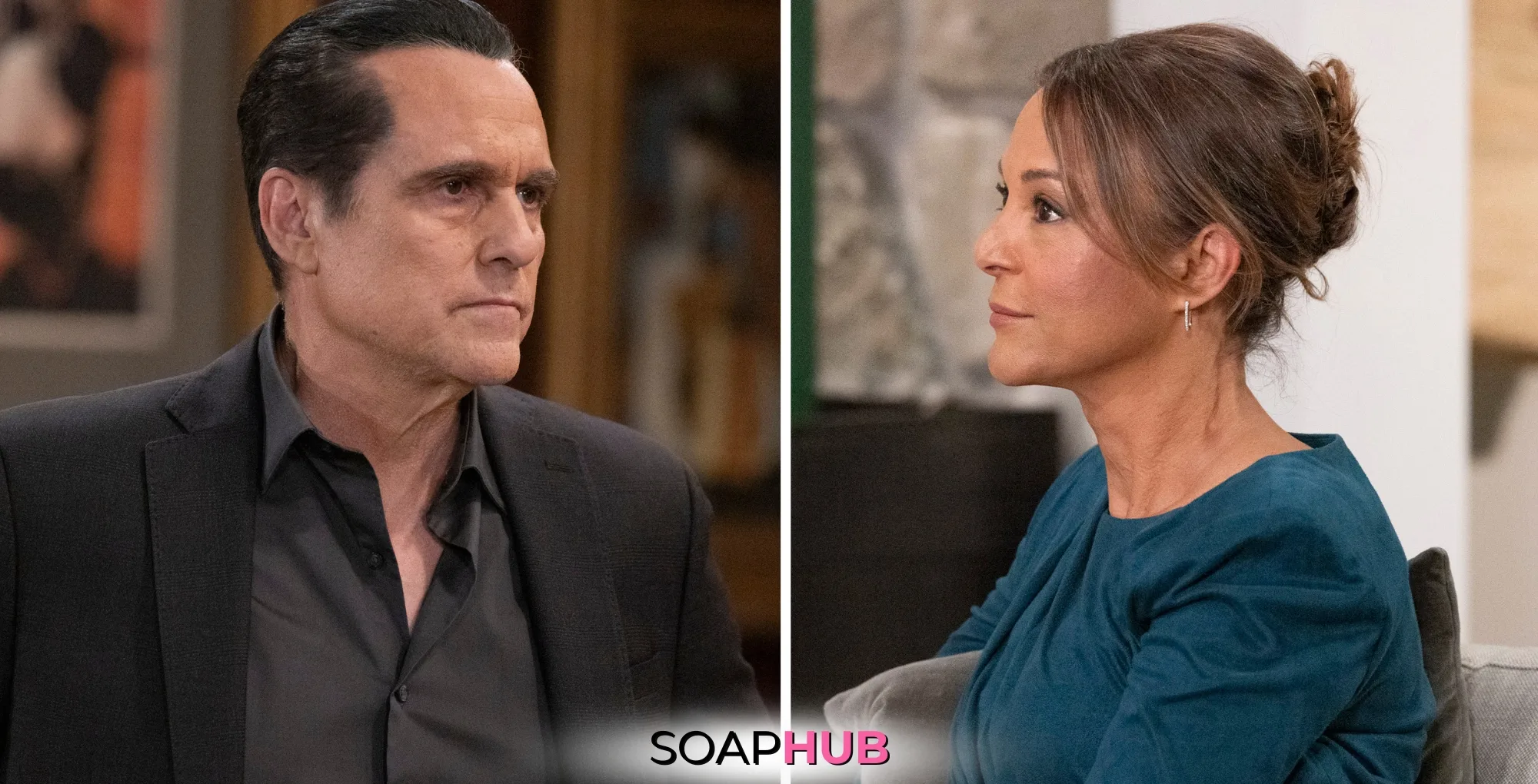 Natalia makes a confession to Sonny in the spoilers for the Thursday, April 10 episode of General Hospital, with the Soap Hub Logo.