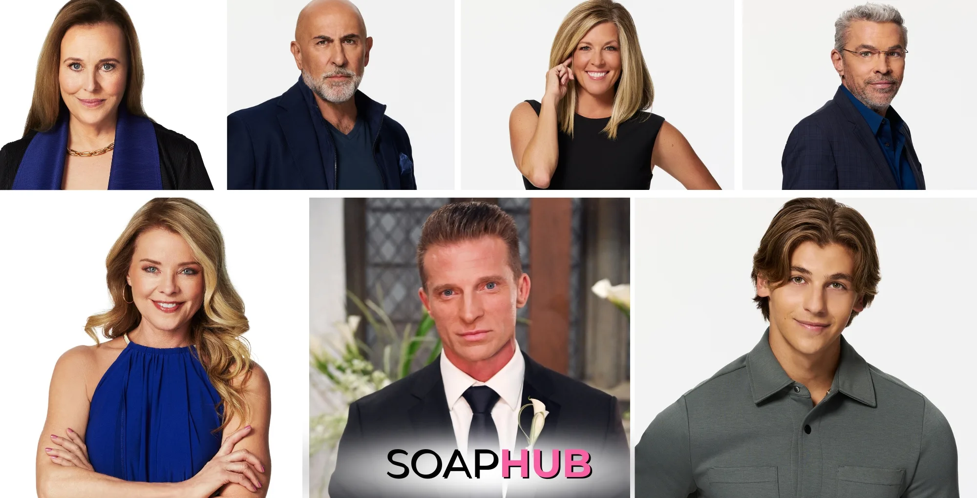 The cast of General Hospital with the Soap Hub logo across the bottom.