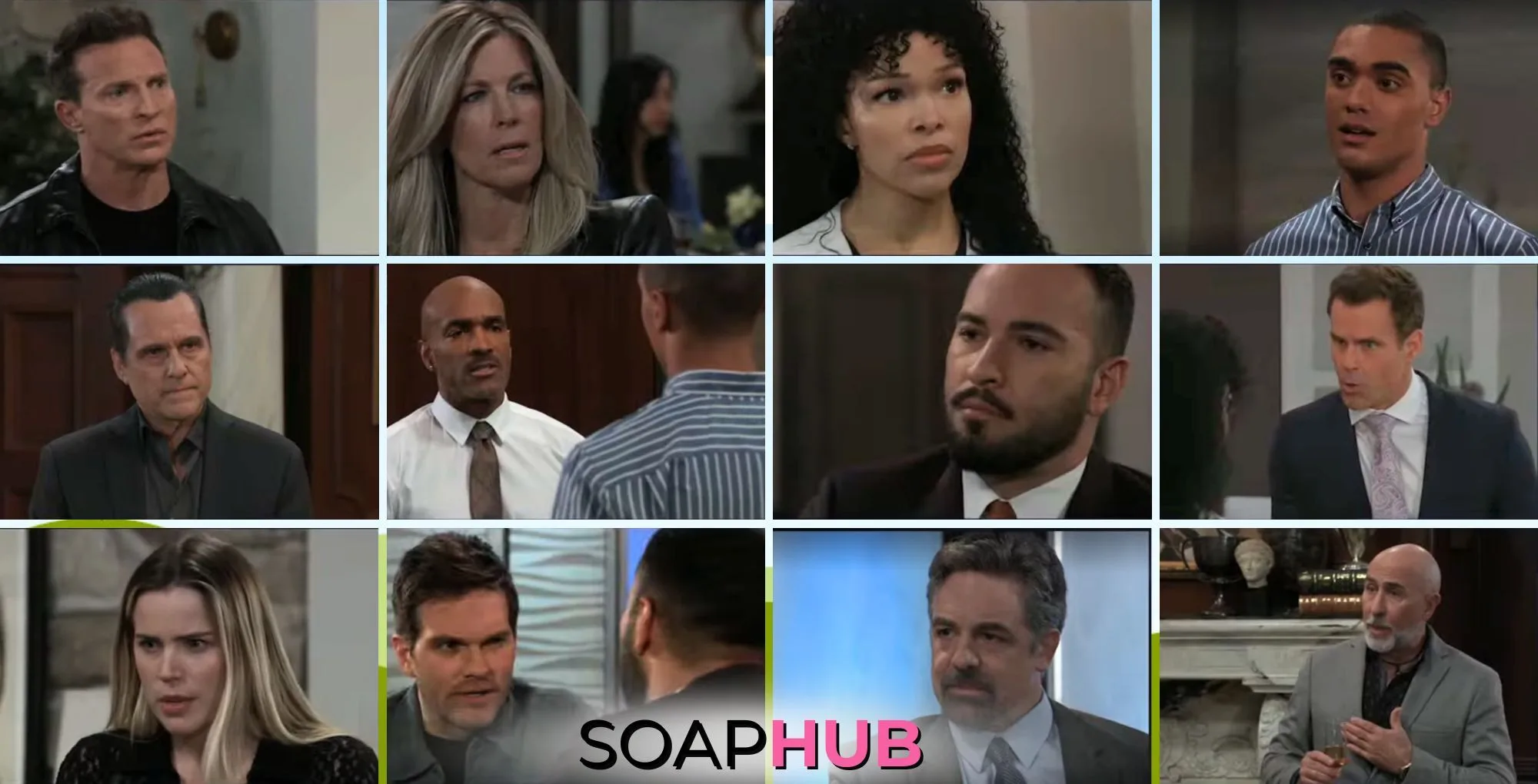 The cast of General Hospital with the Soap Hub logo across the bottom.