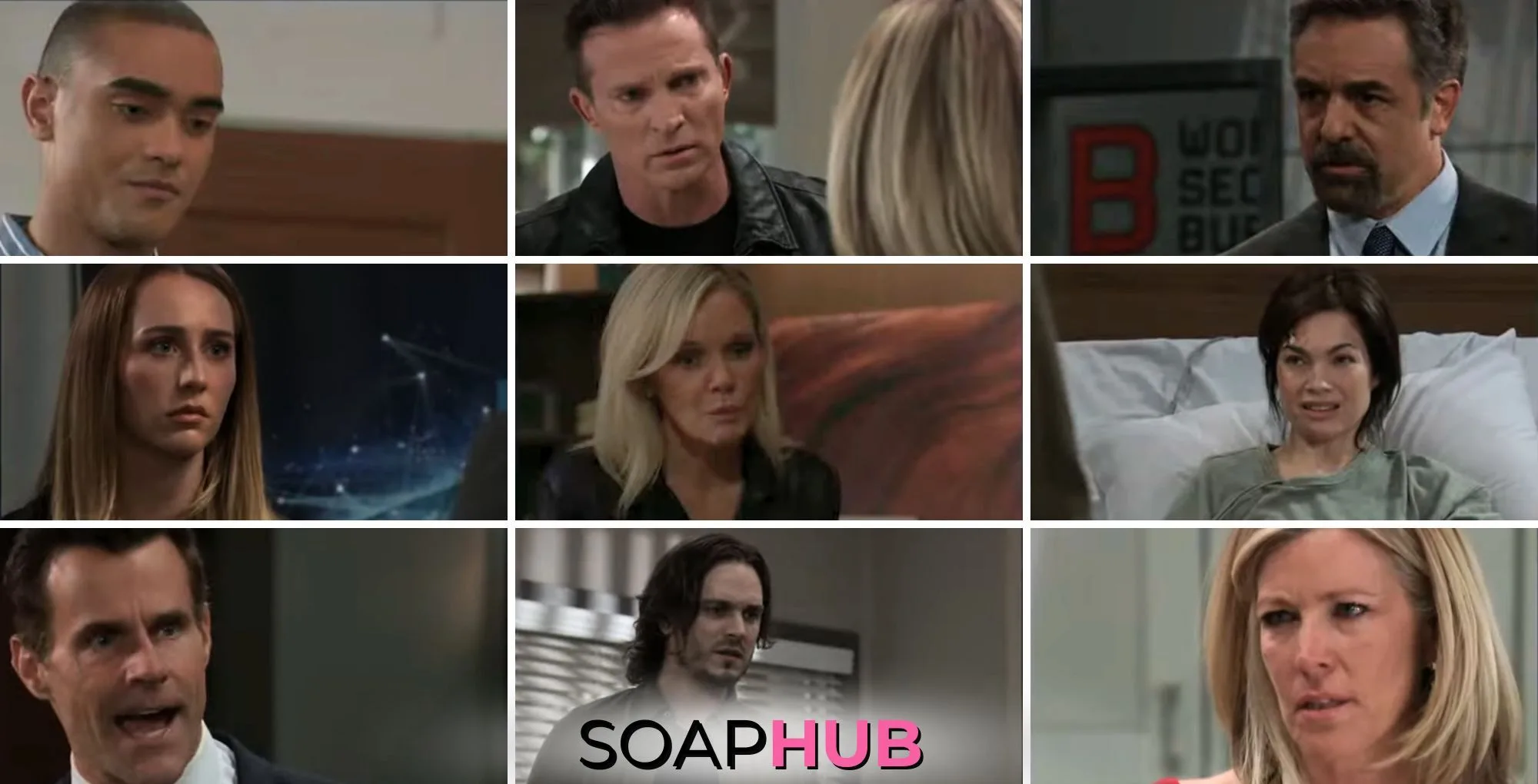 The cast of General Hospital with the Soap Hub logo across the bottom.