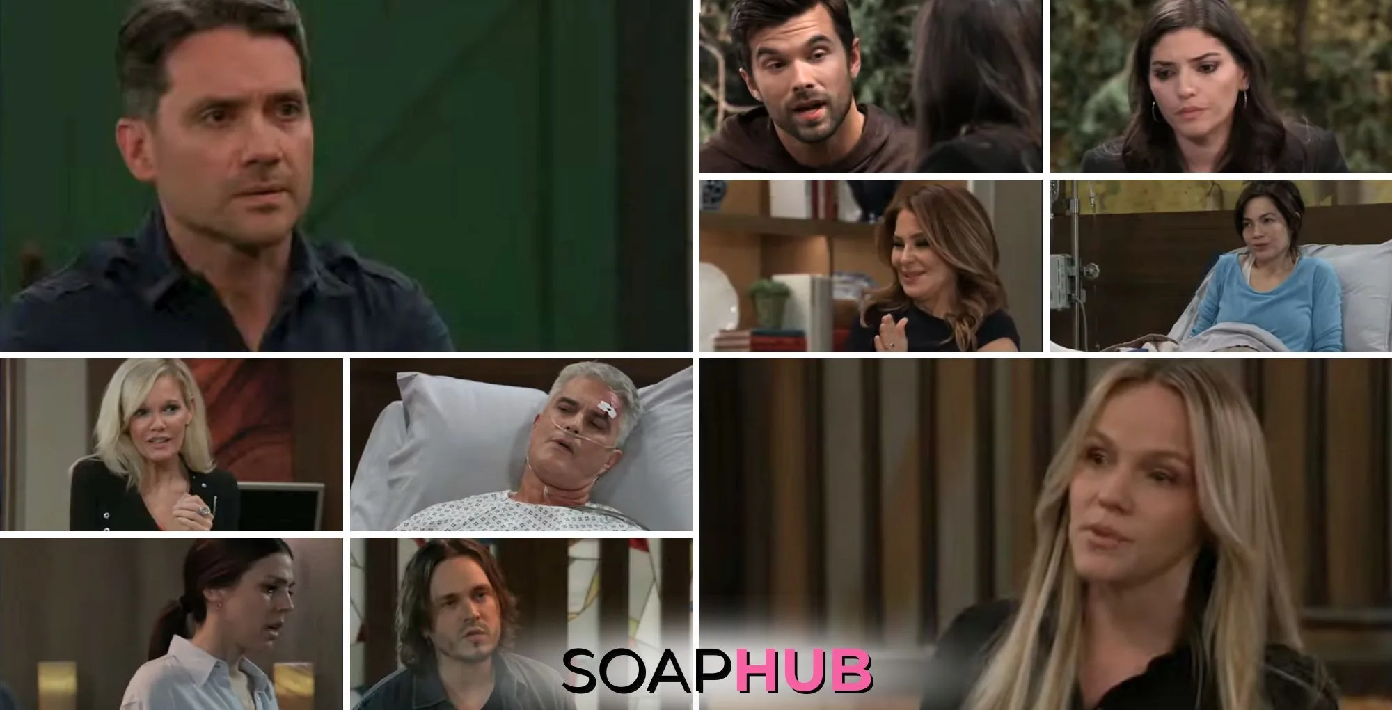 The cast of General Hospital with the Soap Hub logo across the bottom.