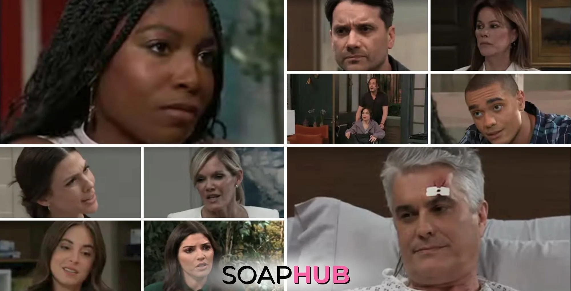 The cast of General Hospital with the Soap Hub logo across the bottom.