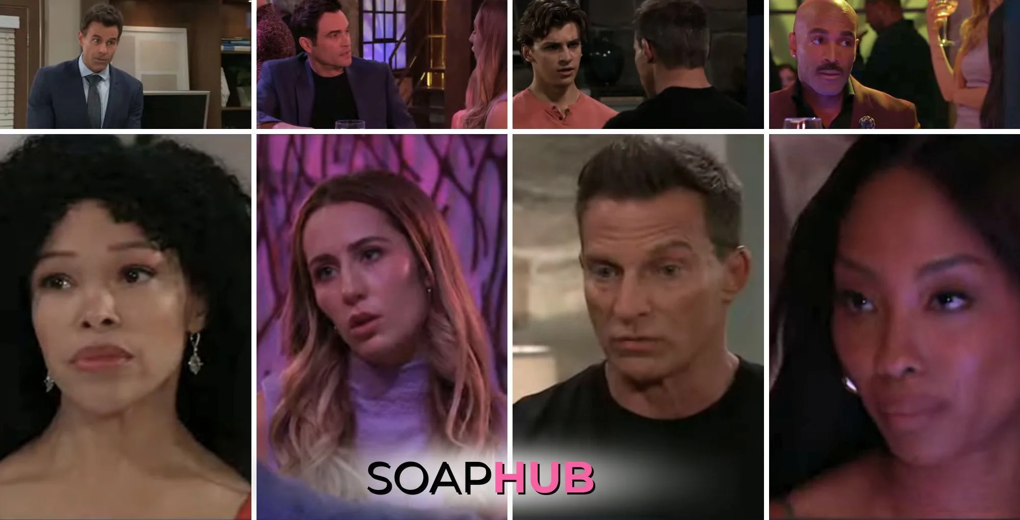 The cast of General Hospital with the Soap Hub logo across the bottom.