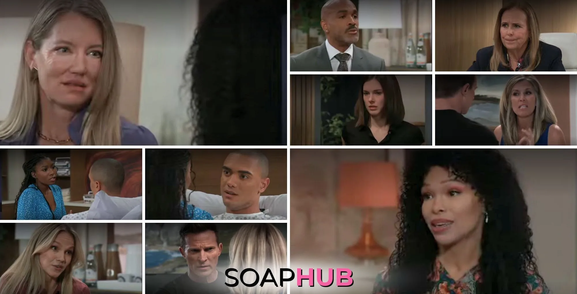 The cast of General Hospital with the Soap Hub logo across the bottom.