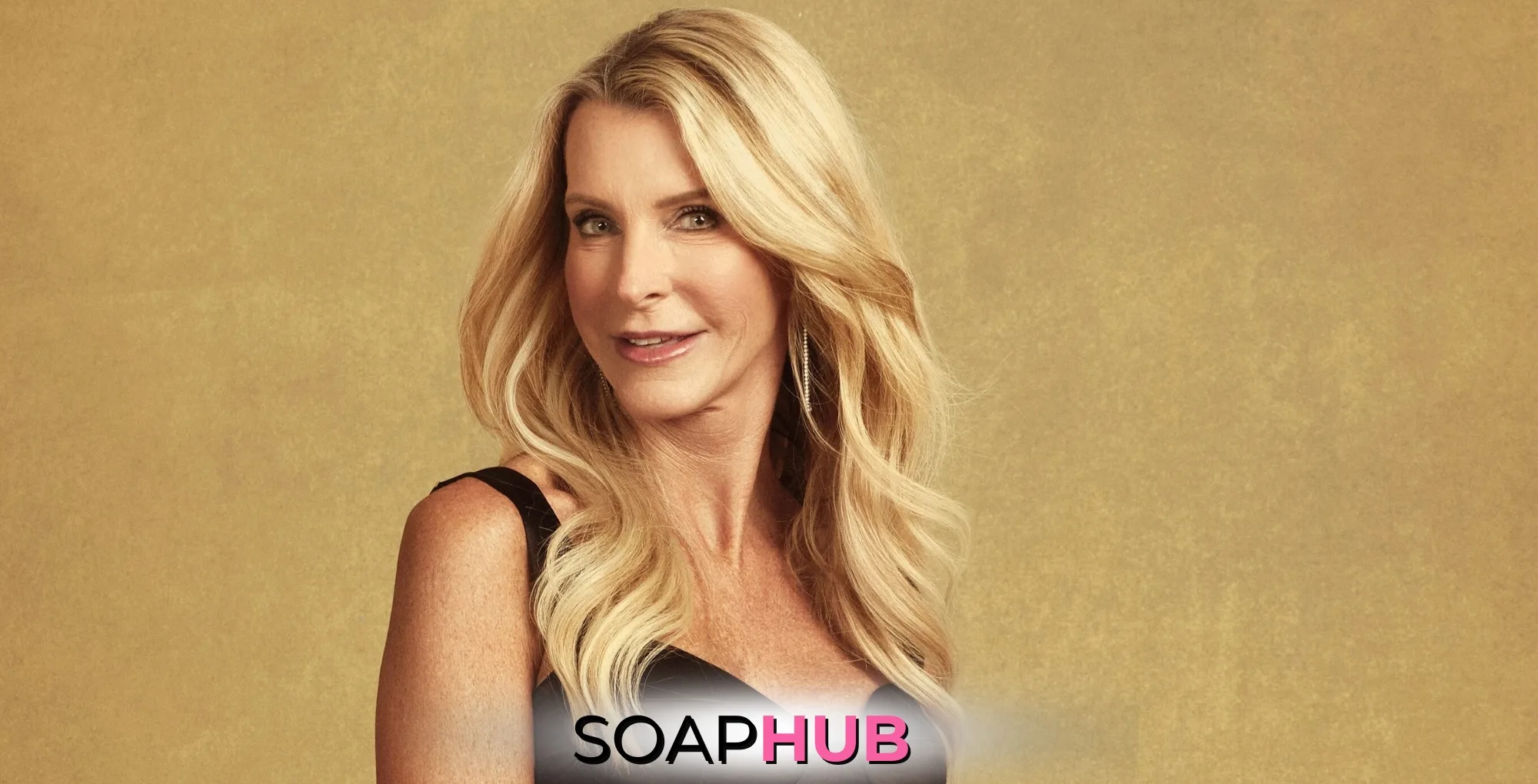 Golden Bachelorette's Joan Vassos with the Soap Hub logo.