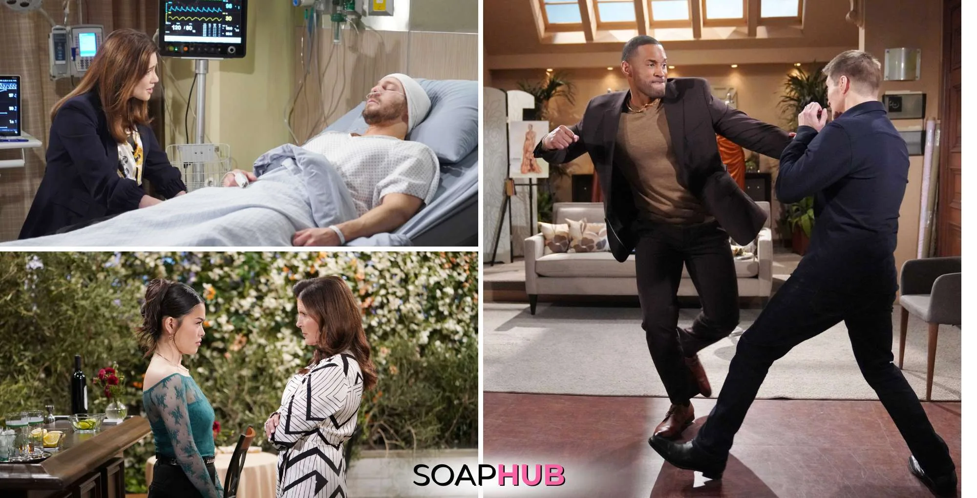 The Three Wildest B&B Moments of the Week April 7 - 11 collage with the SoapHub logo.
