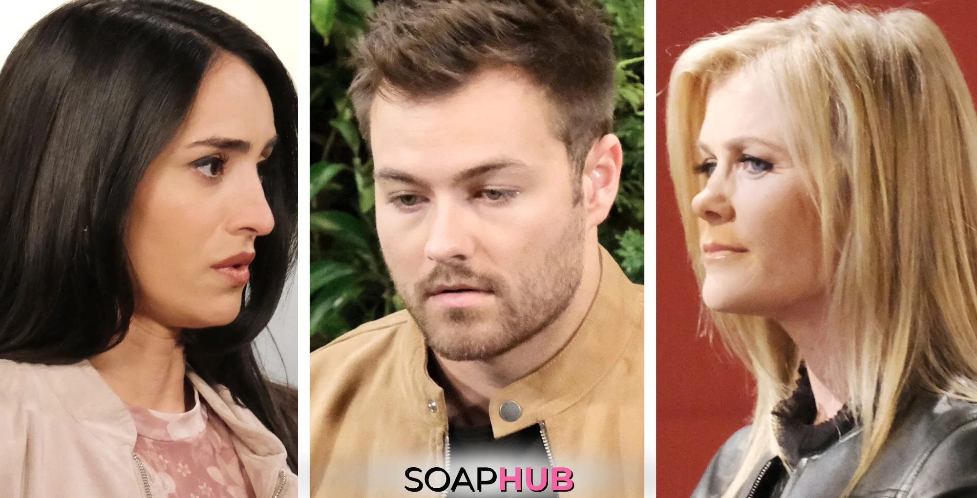 Gabi, Doug III, and Sami on Days of our Lives with the Soap Hub logo across the bottom.