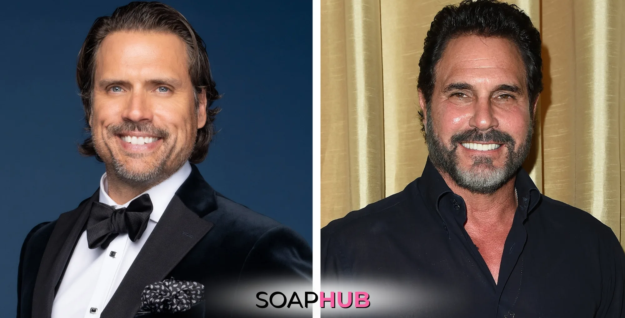 The Young and the Restless' Joshua Morrow and The Bold and the Beautiful's Don Diamont with the Soap Hub logo across the bottom.