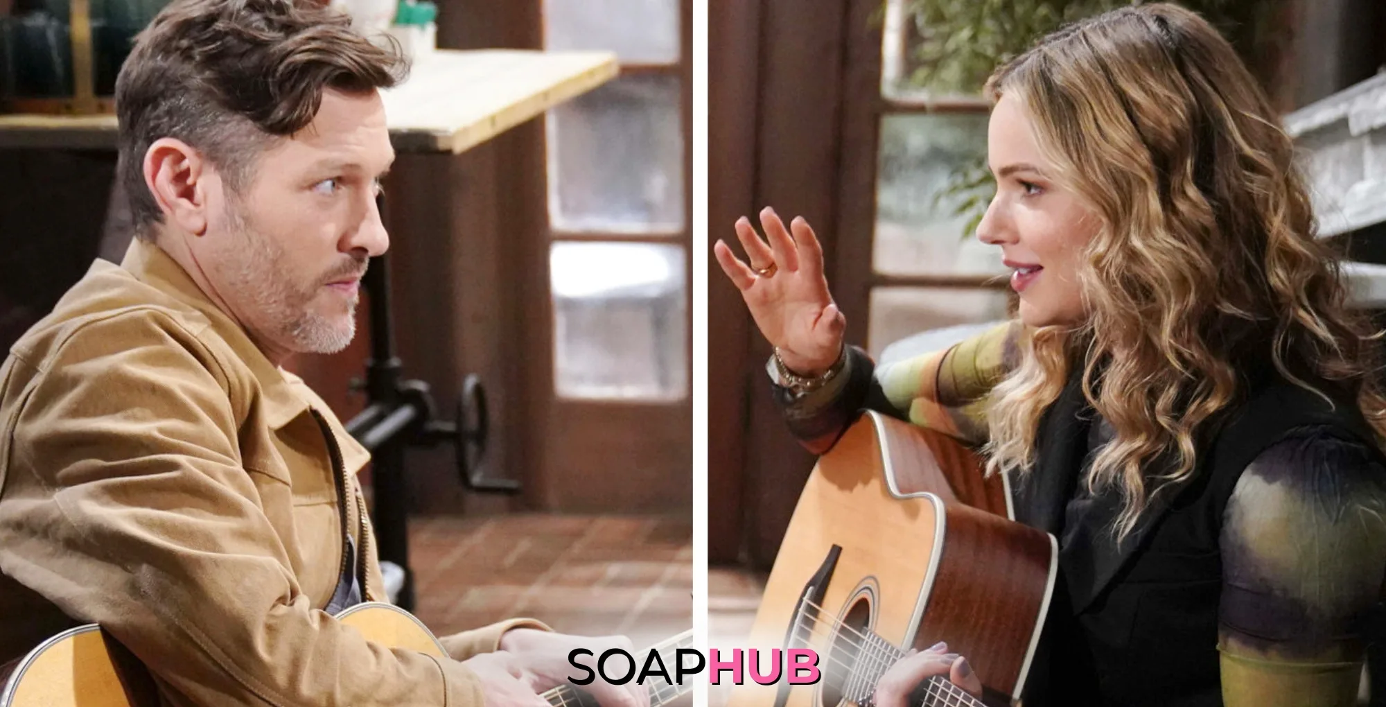 Young and the Restless Slow Burn Sunday Daniel and Tessa with the Soap Hub logo.